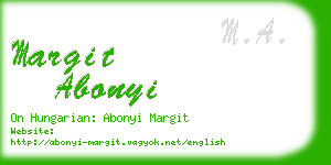 margit abonyi business card